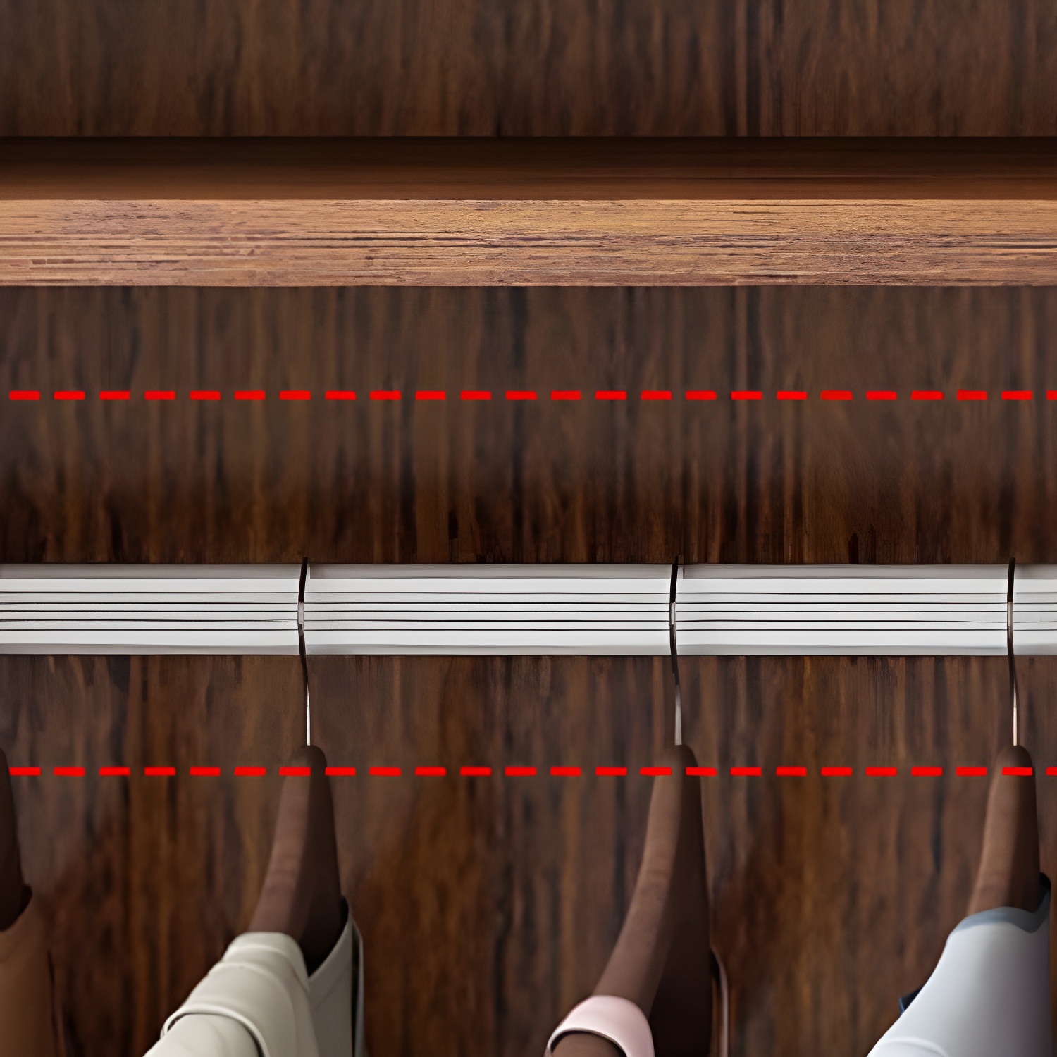 Solid Wood Frame Wardrobe Freestanding Wardrobe with Sliding Doors - image 8