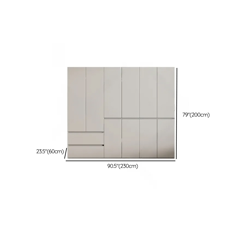 Cream Trendy Reclaimed Wood Wardrobe Armoire with Soft Close Drawer, Soft Close Door, Interior Shelves, and Clothing Rod - image 80