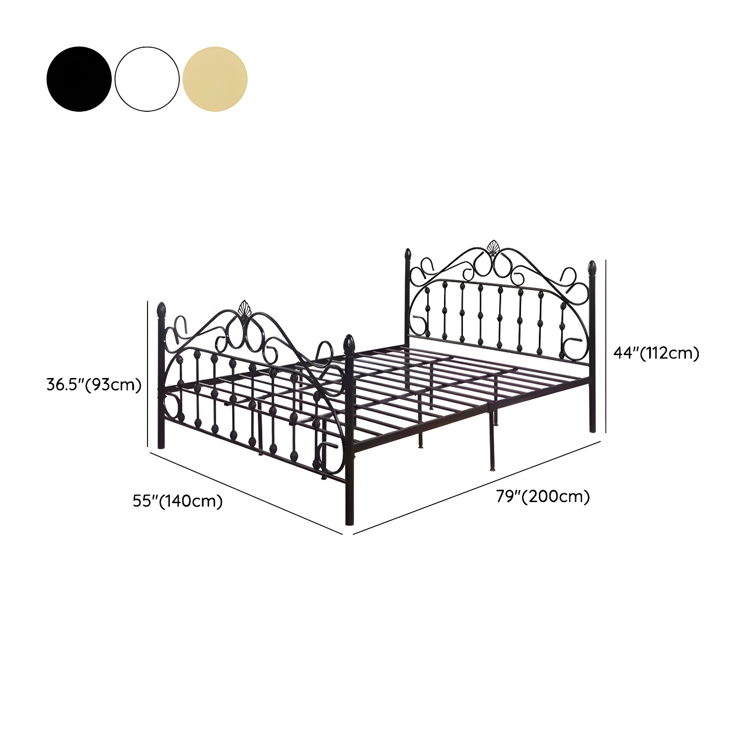 Industrial Style Standard Bed Iron Multiple Colors Excluding Storage Space - image 16
