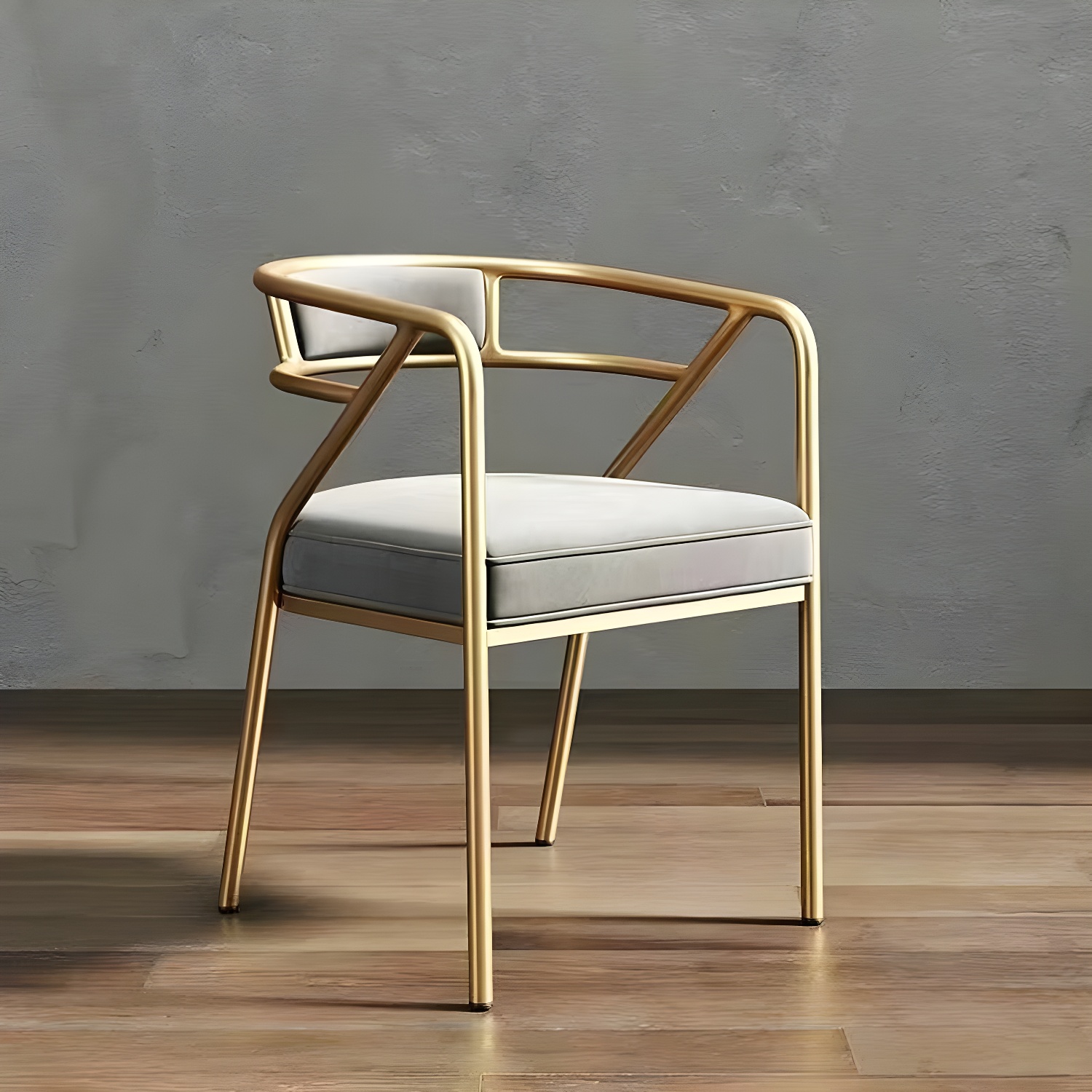 Glam Upholstered Arm Chair with Brass/Gold Legs for Kitchen & Dining - image 9