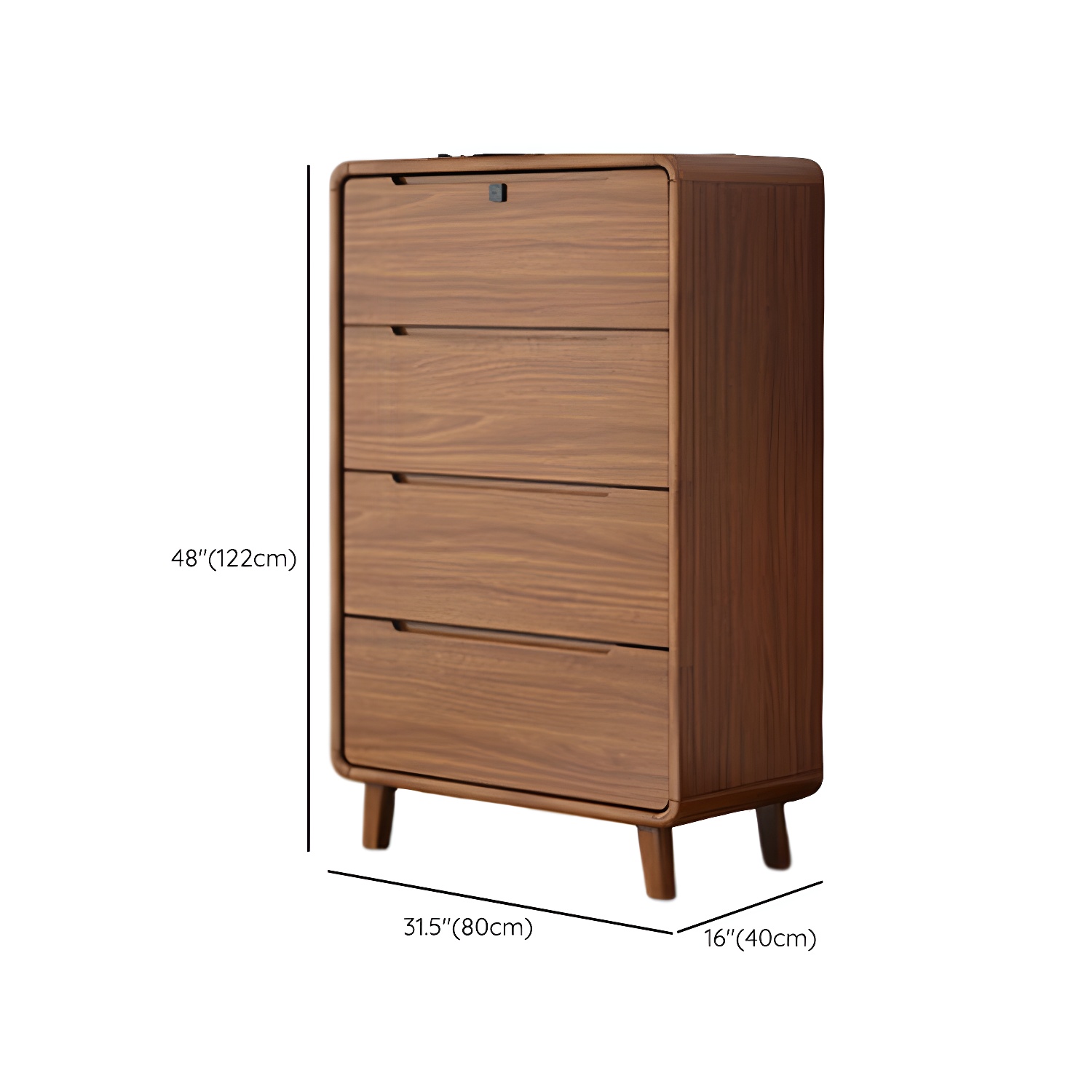 Modern Solid Wood Dresser with Narrow Profile and Drawers in Natural Finish - image 22