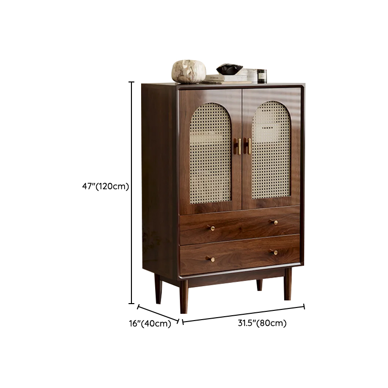 Independent Composite Wood Utility Storage Cabinet with Cabinet, Glass Door, Flexible Shelf, and Cabinet Knobs in Cocoa - image 18