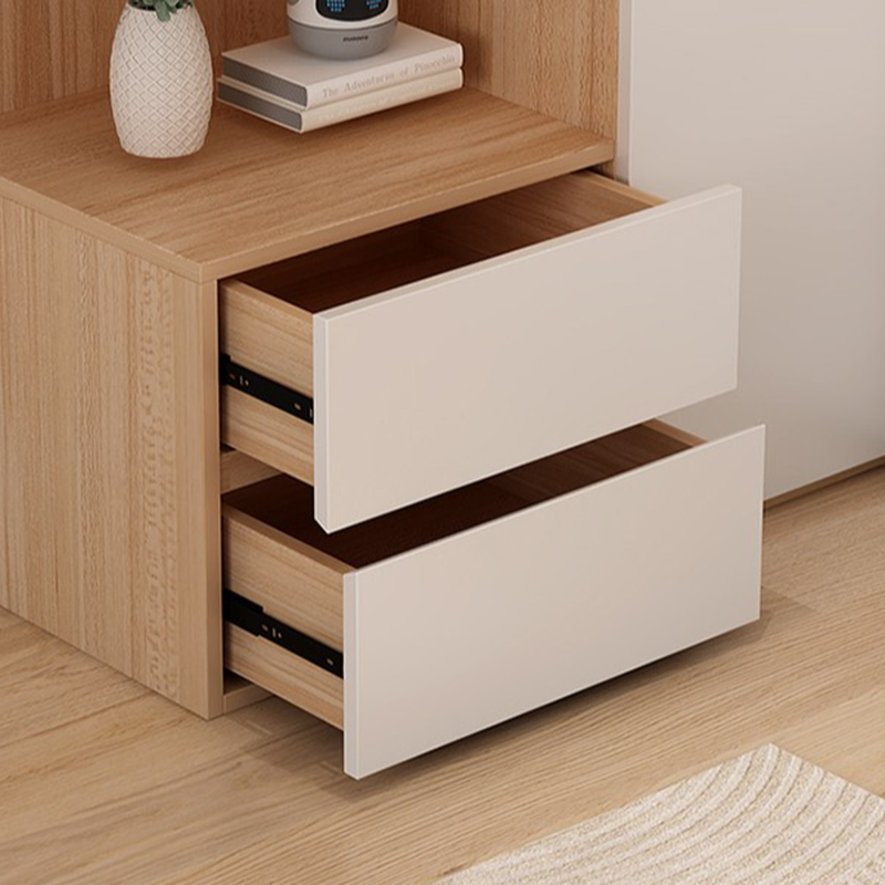 White Manufactured Wood Independent Cabinet Armoire with Soft Close Drawer, Soft Close Door, Interior Shelves, and Nook - image 8