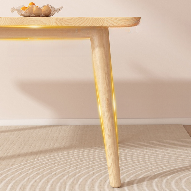 Dining Table Set with Rectangular Recycled Wood Fixed Table and Padded Chair Back in White/Auburn/Unfinished - image 6