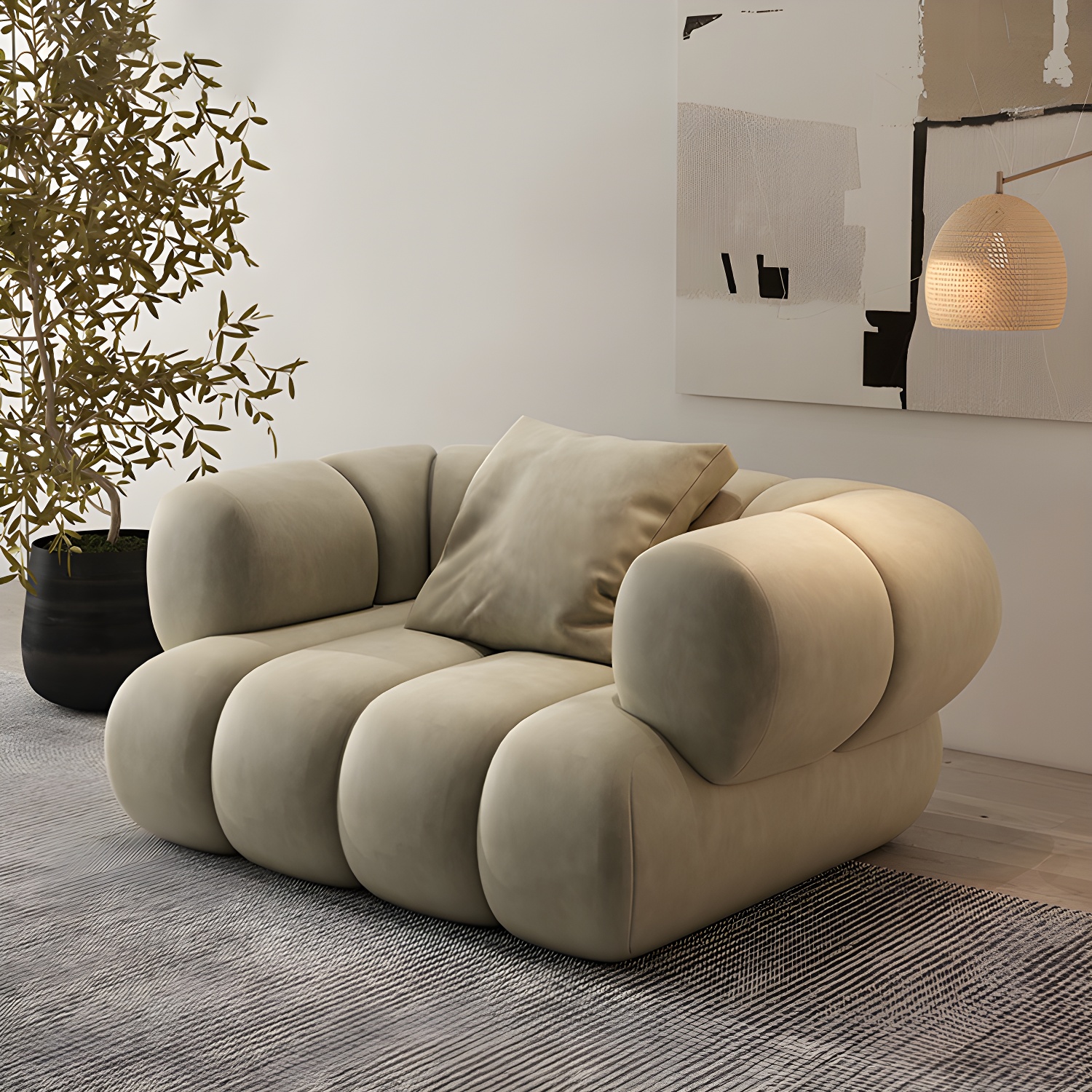 Scandinavian Green Sofa with Tuxedo Arm and Sewn Pillow Back - image 19