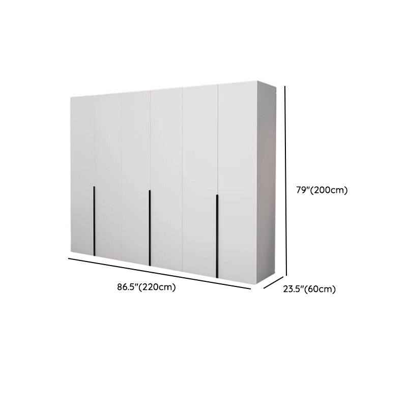 Chalk Modish Laminate Wardrobe Closet with Soft Close Door, Interior Shelves, and Clothing Rod - image 15