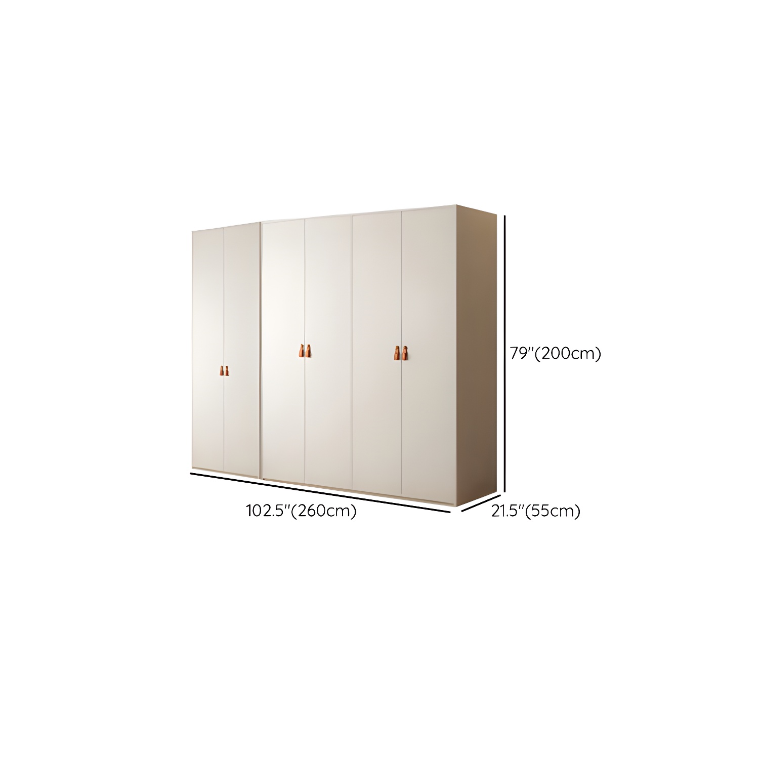 Modern White Wardrobe Cabinet Engineered Wood Wardrobe with Garment Rod - image 25