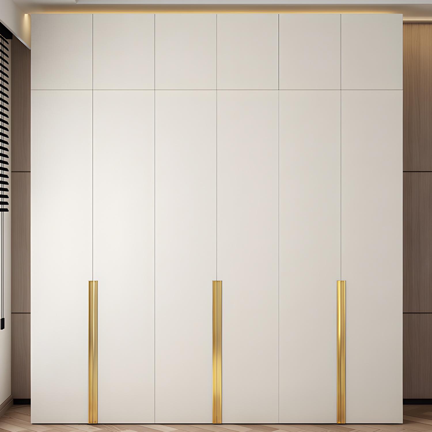 Modern White Wood Armoire with Drawers, Clothing Rod, and Shelves