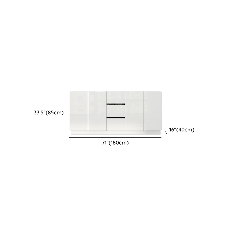 White Trendy Kitchen Storage with 3 Drawers, Standard/Narrow Size, Lumber Countertop, Variable Shelf, and Multiple Doors Options - image 17