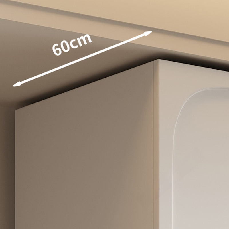 White Minimalist Wooden Wardrobe Closet with Soft Close Drawer, Soft Close Door, Interior Shelves, and Clothing Rod - image 10