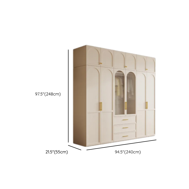Simplistic White Detached Almirah with 3 Drawers, Interior Shelves, and Hinged Door - image 32