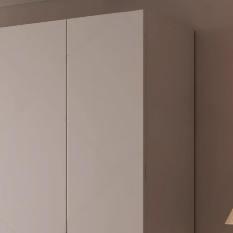 Tan Minimalist Manufactured Wood Wardrobe Closet with Interior Shelves and Clothing Rod - image 3