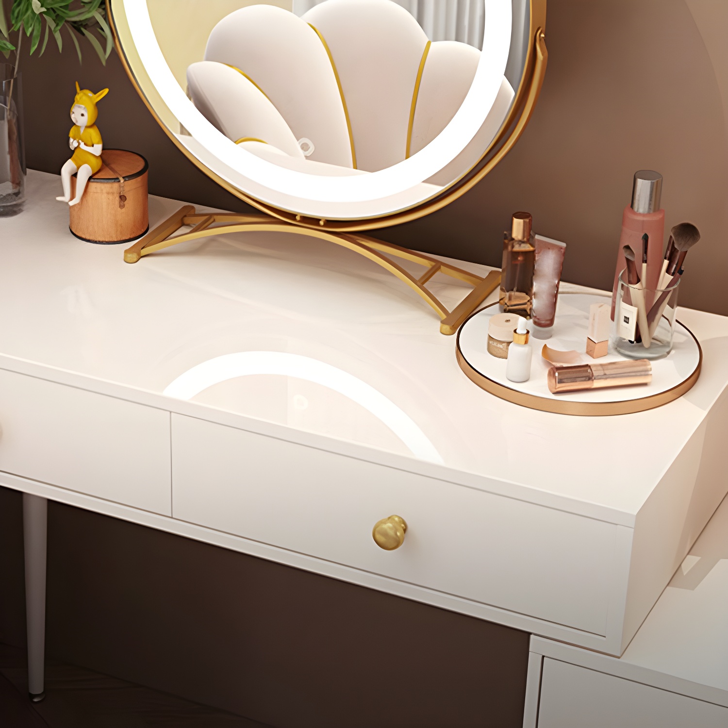 2-Drawer Vanity Tables Bedroom Makeup Vanity Desk Table with Drawer - image 9