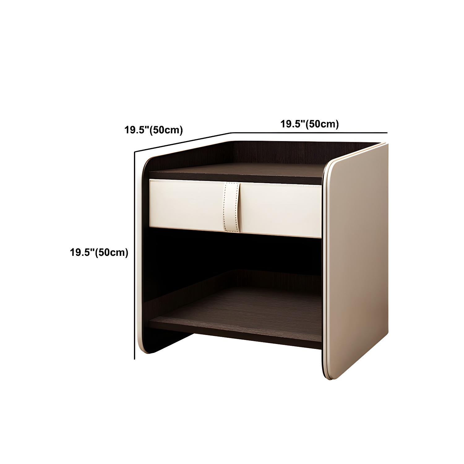 Faux Leather Nightstand 1 - Drawer Nightstand with Wood Accents - image 16