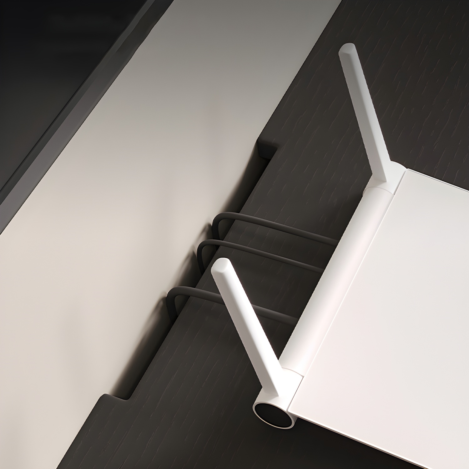 Modern Black TV Console Engineered Wood Cable Management Media Console - image 6