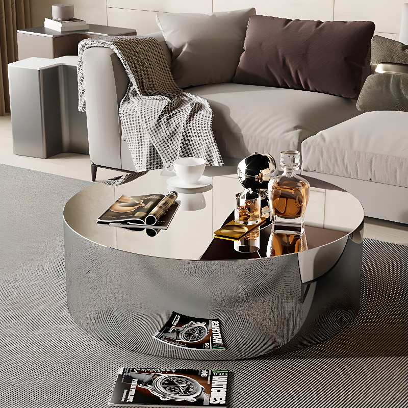 Silver Alloy Irregular/Circular-shaped Accent Table for Small Spaces - image 13
