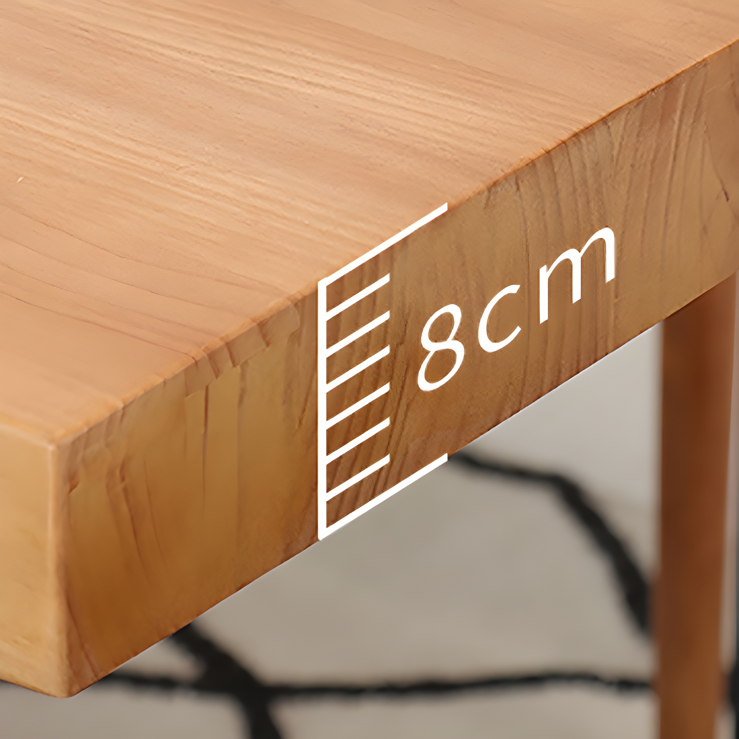 Industrial Rectangle Dining Table Pine Solid Wood Table with 4 Black Metal Legs - image 8