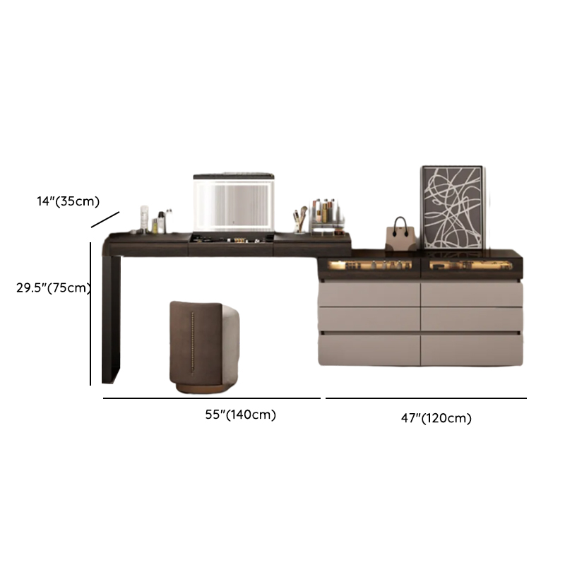 Space-saving Vanity Set with 7/11 Drawers, Lighting, Dividers, 2-in-1 Design, and Adjustable Touch Brightness - image 25