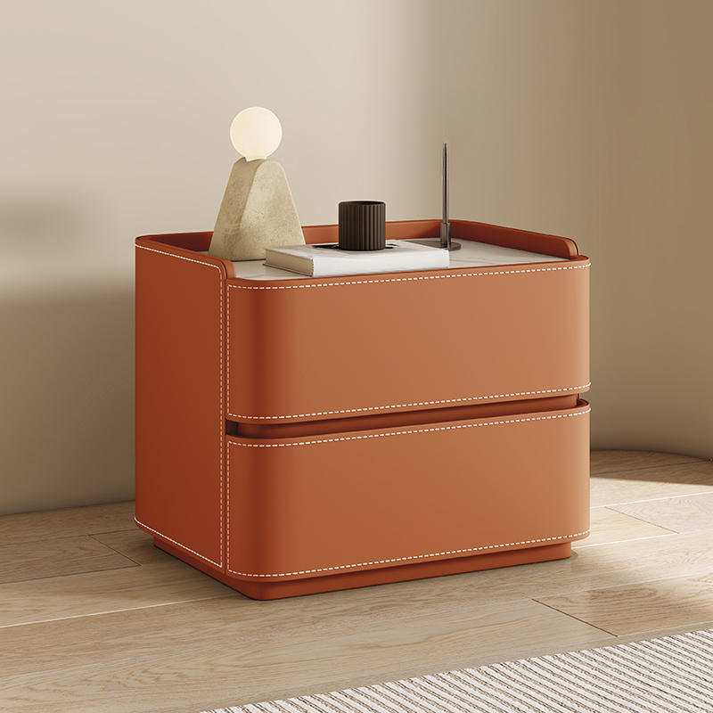 Scandinavian Bedside Cabinet Nightstand with Sintered Stone Countertop - image 9
