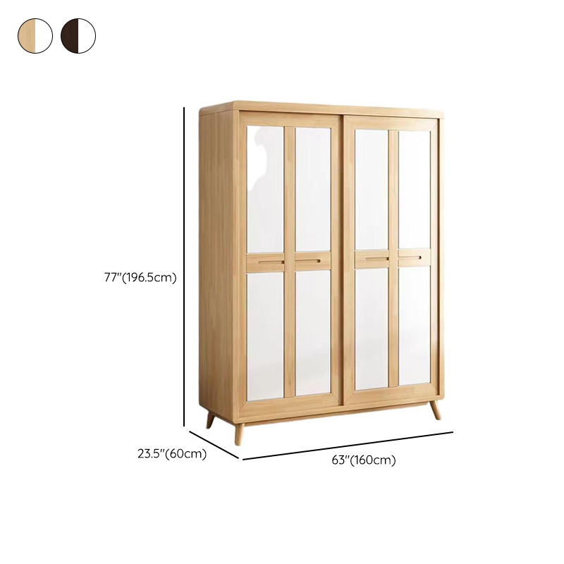 Minimalist Wooden Independent Wardrobe Closet with Compartments, Interior Shelves, Clothing Rod, and Gate - image 13