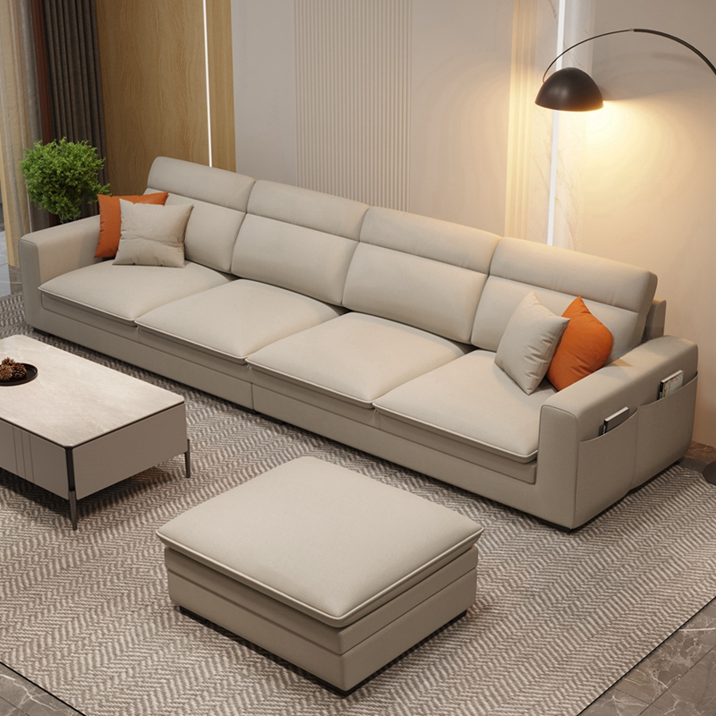 L-Shape/Straight Natural Wood Sofa Chaise/Sofa Couch with Concealed Support - image 13