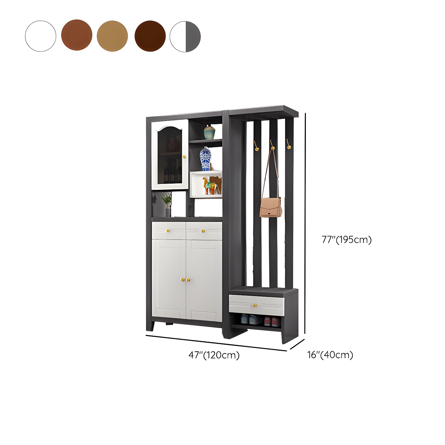 Solid Wood Modern Accent Cabinet with Doors and Drawers for Living Room - image 22