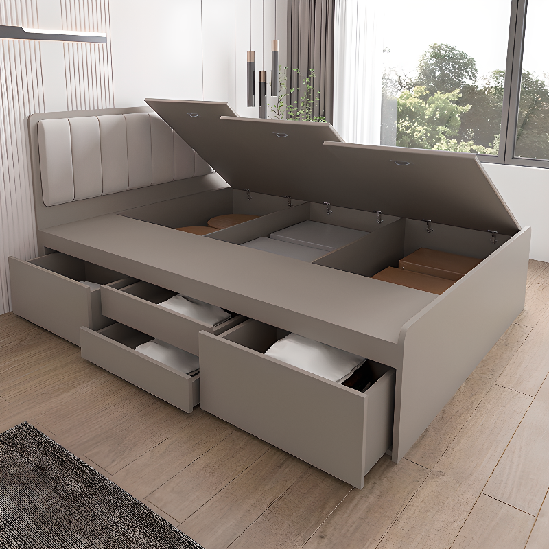 Cream Solid Color Storage Included for Bedroom