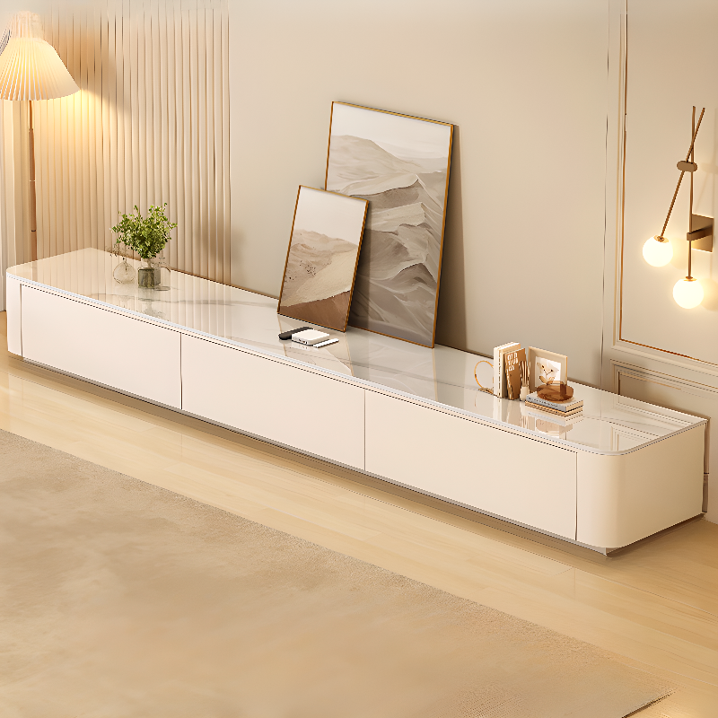 Rectangular Sintered Stone Countertop TV Stand with 3-Drawer/5 Drawers/4 Drawers and Cable Management in a Modern Simple Style - image 3