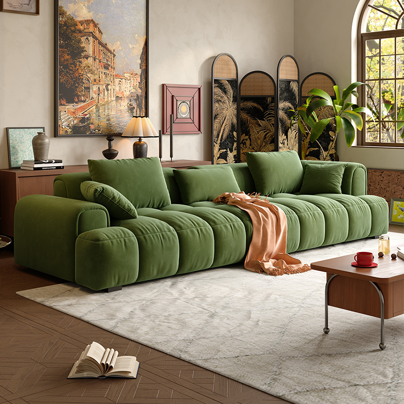 Sage Standard Sofa with Arm and 4 Pillows