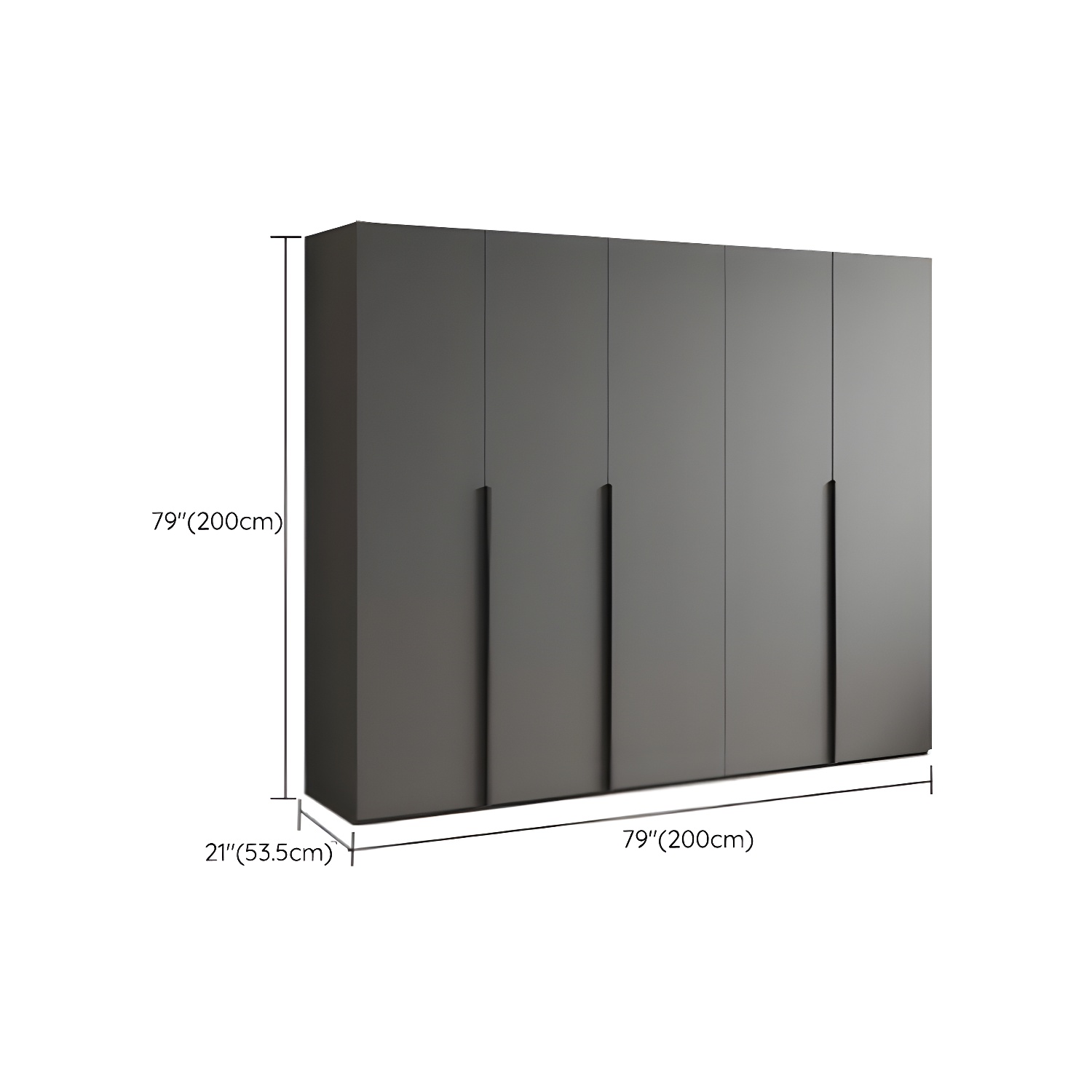Modern Grey Wood Wardrobe Armoire with Drawers & Shelves for Ample Storage - image 21