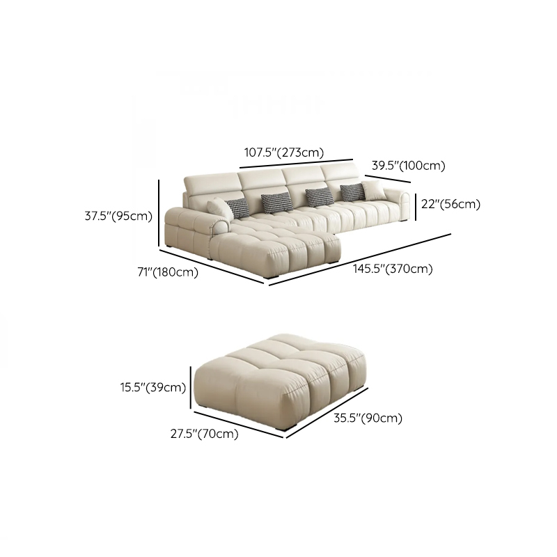 L-Shape/Straight Reversible/Horizontal Concealed Support Sofa Recliner/Sofa with Round Arm & Pine Frame - image 19
