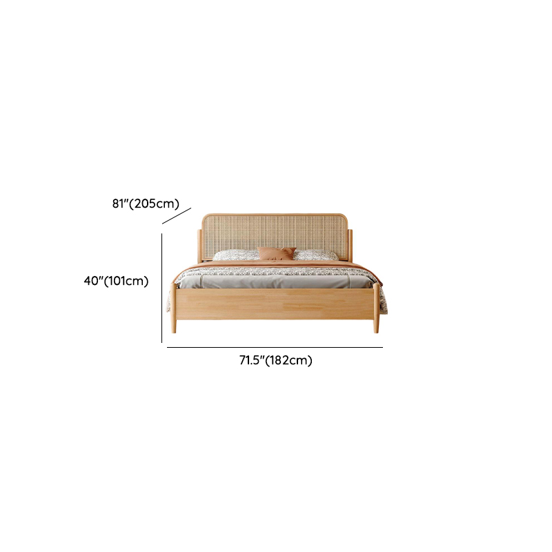 Natural Color Solid Color Panel Bed for Bedroom - image 9