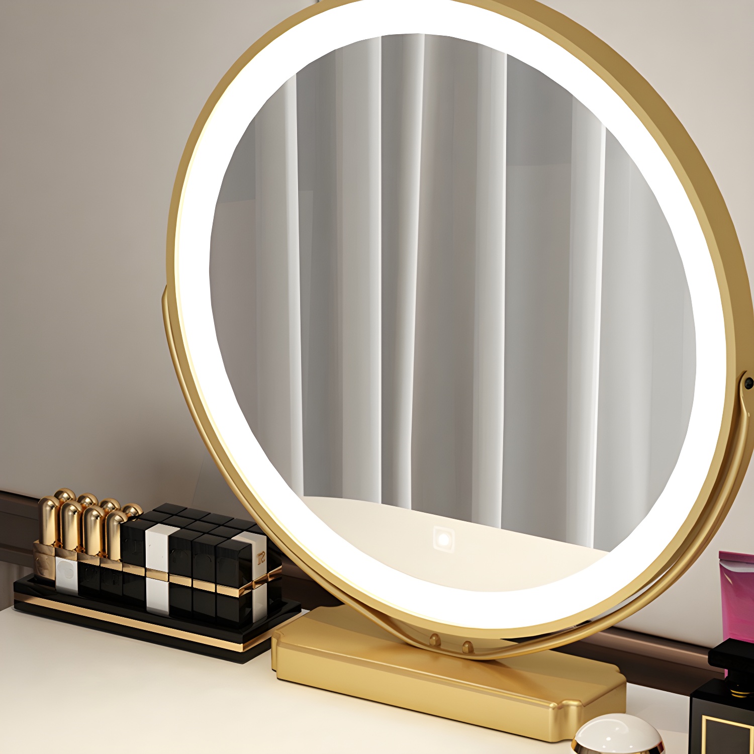 Glam 29.52" Height Makeup Vanity Set with Drawer and Mirror Vanity - image 10