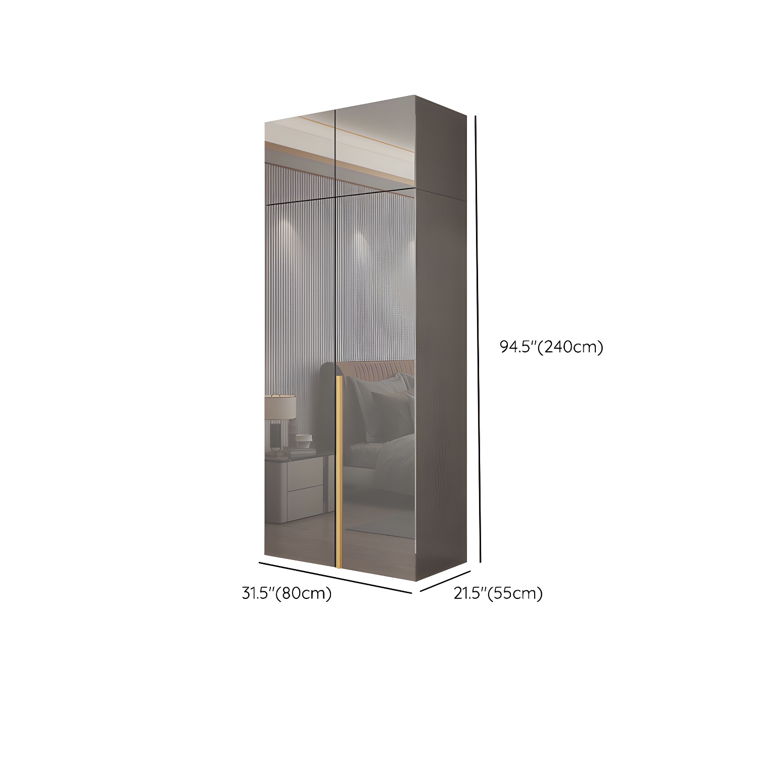 Bedroom Modern Storage Armoire Wooden Wardrobe Cabinet with Garment Rod - image 22