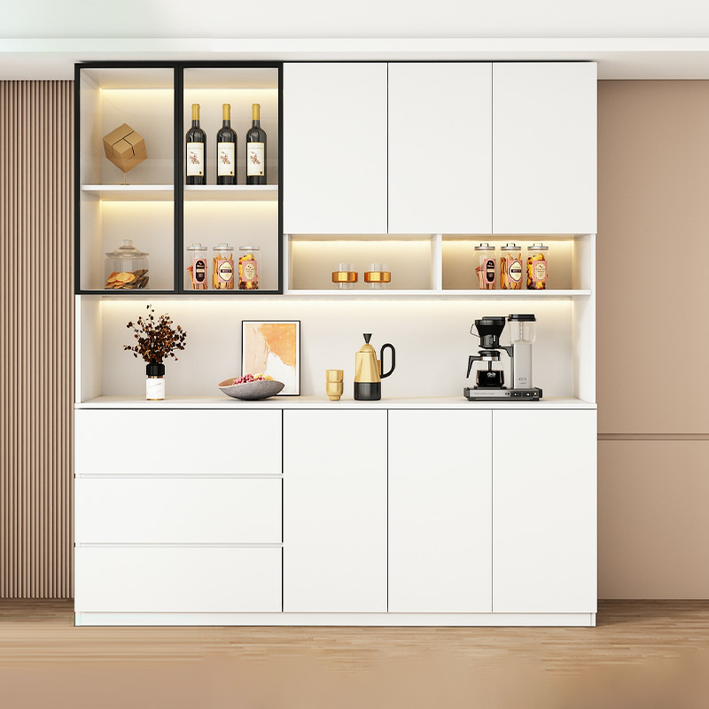 Modern White Wood Sideboard/Credenza 40cm Wide 220cm Tall