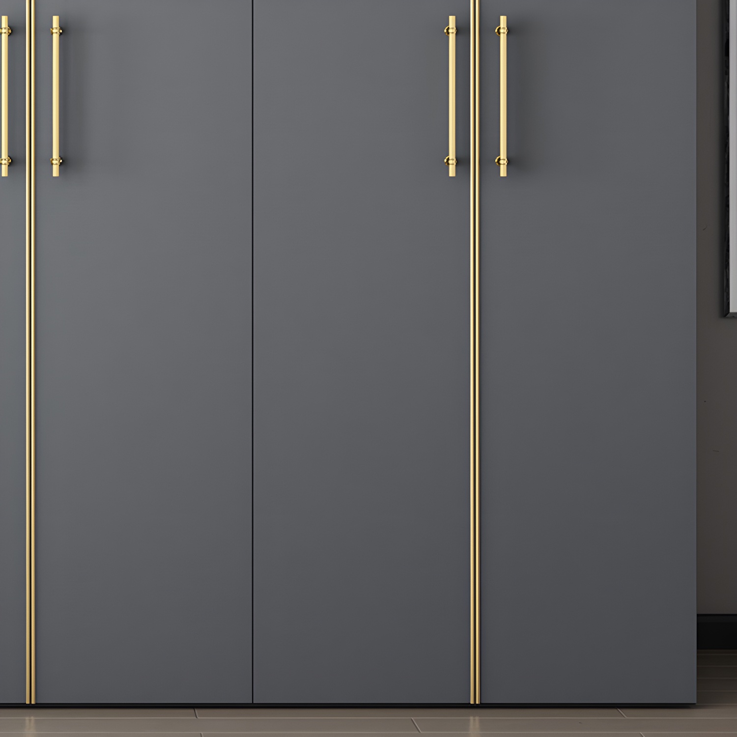 Modern Wardrobe Closet Grey Engineered Wood Wardrobe Cabinet - image 7