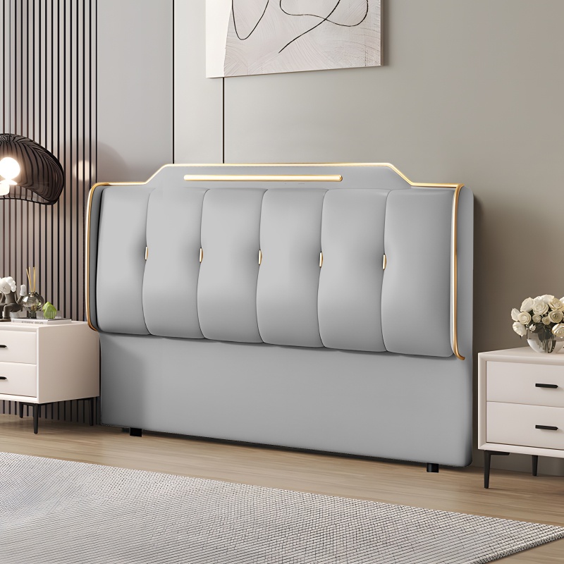 Simplistic Wingback Headboard with Camelback Shape for Queen Bed, Piled Tufted, Standard Height, Sponge Upholstery Fill, No Distressing - image 8