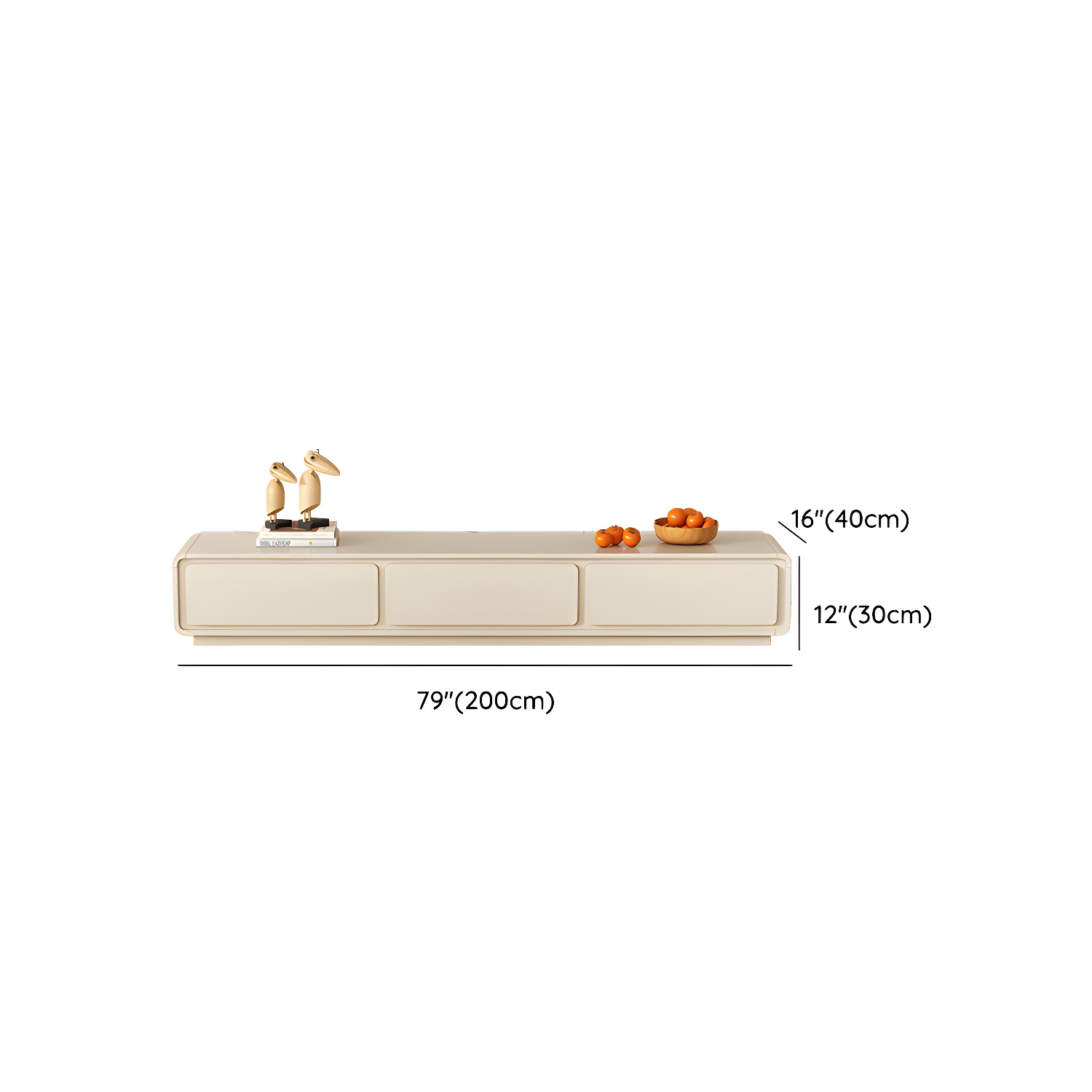 Beige Modern TV Stand with Soft Close Drawers - Cable Management - No Assembly Required - image 10