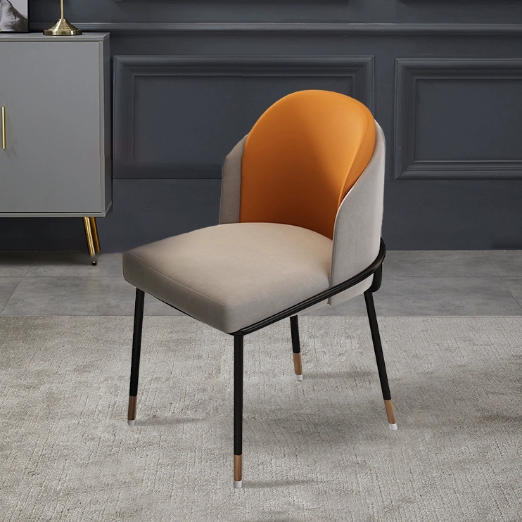 Glam Low-Back Upholstered Chair with Sleek Black Metal Legs for Kitchen & Dining - image 10