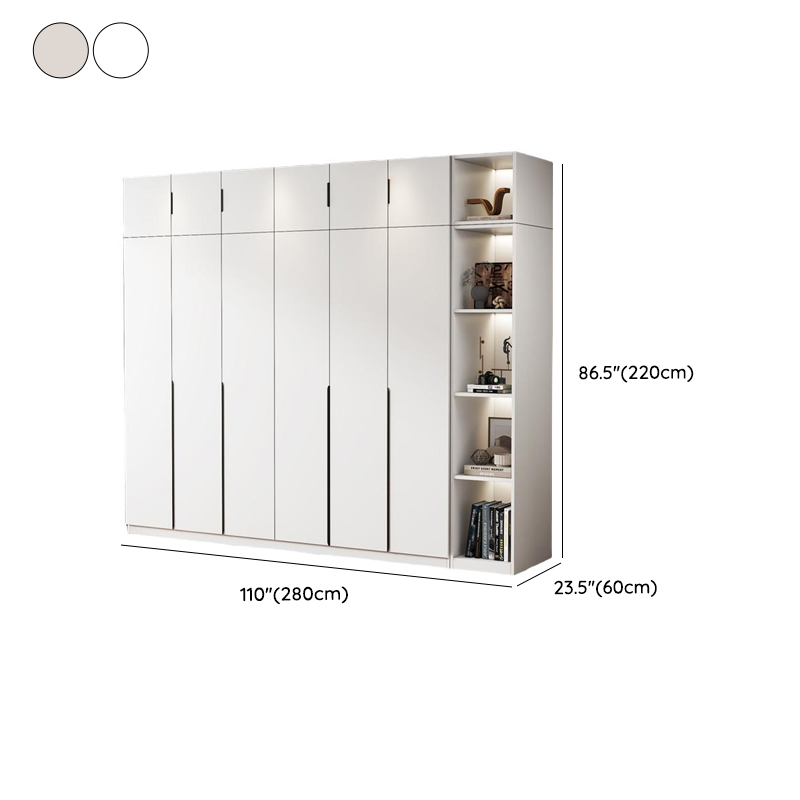 Minimalist Manufactured Wood Independent Wardrobe Closet with Soft Close Door, Interior Shelves, and Clothing Rod - image 20