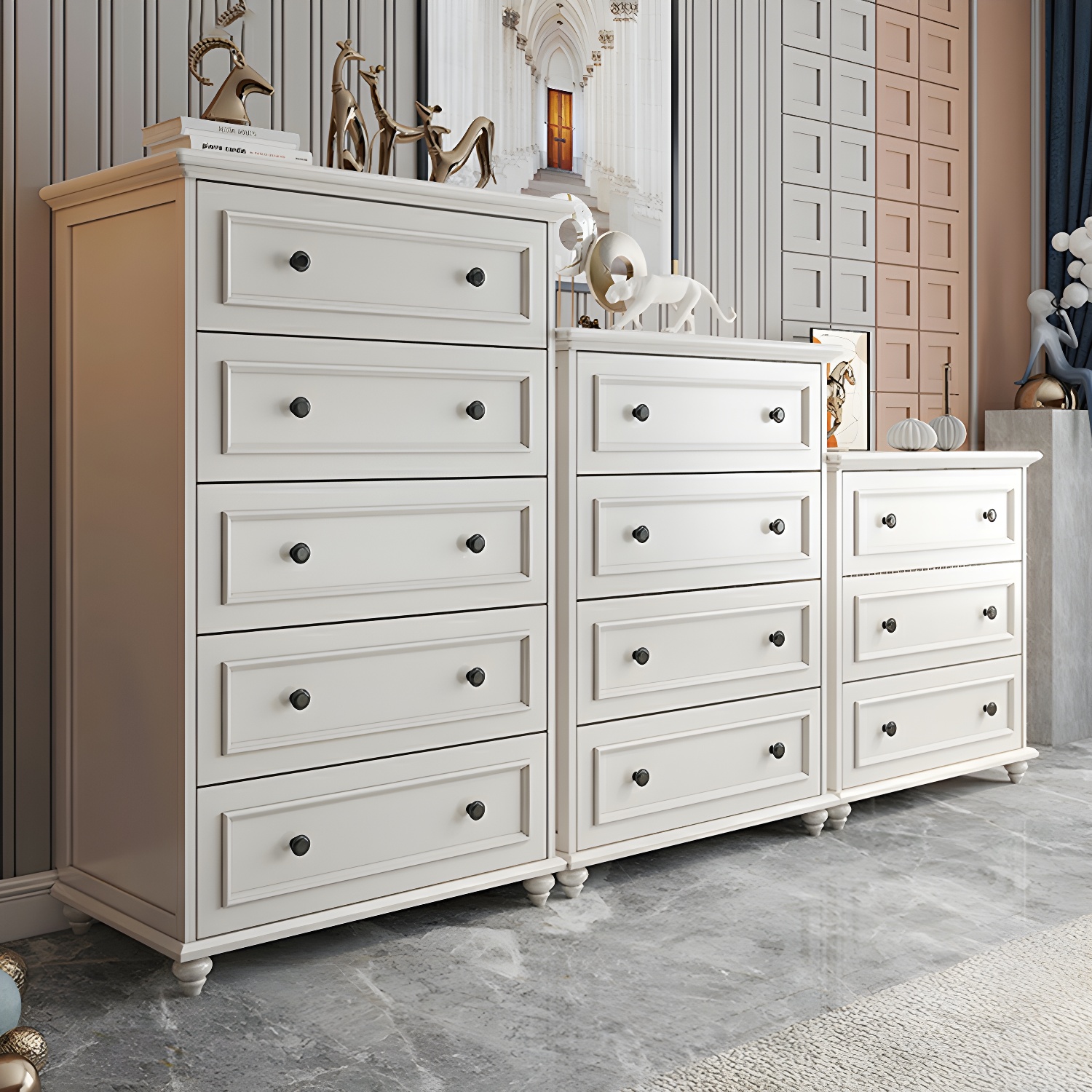 Solid Wood and Soft-Close Drawers Modern Chest with Wood Top - image 11
