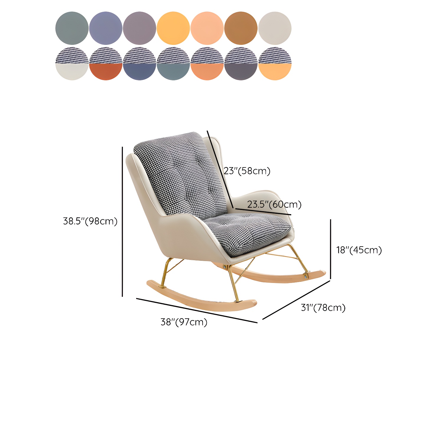 Modern Style Lounge Leisure Rocking Chair Home Lazy Sofa Chair - image 21