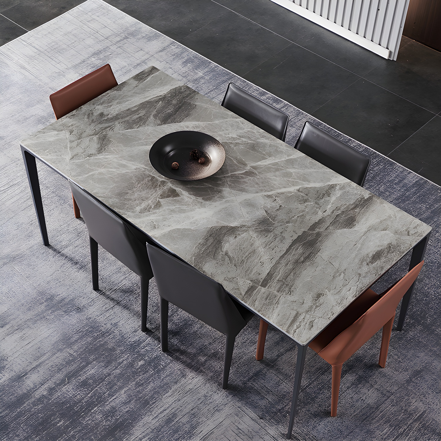 Contemporary Sintered Stone Dining Table Set 1/4/5/7 Pieces Dining Set for Home
