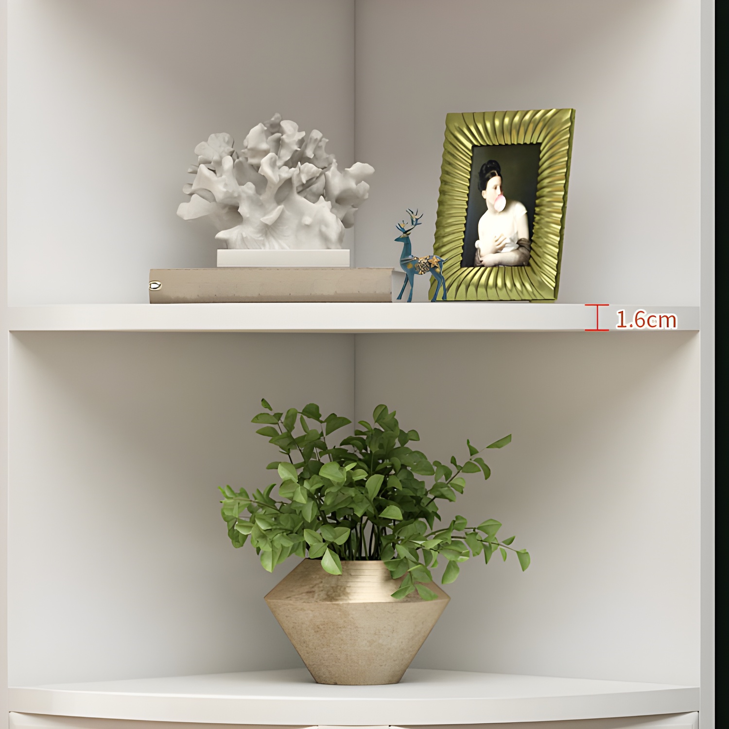 Modern White Corner Accent Cabinet with Glass Doors and 2 Interior Shelves - image 7