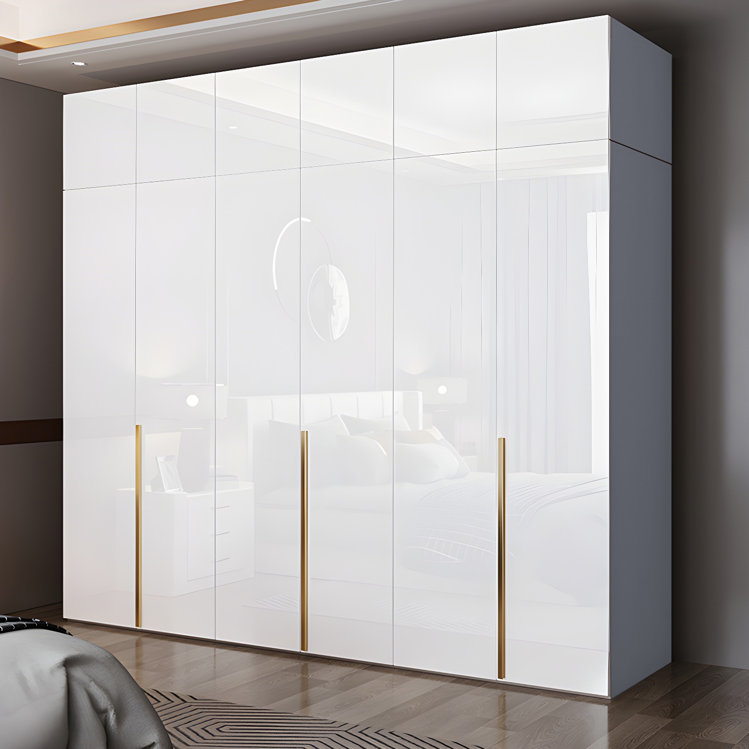 Bedroom Soft Close Doors Armoire Modern Style Wooden Wardrobe Cabinet