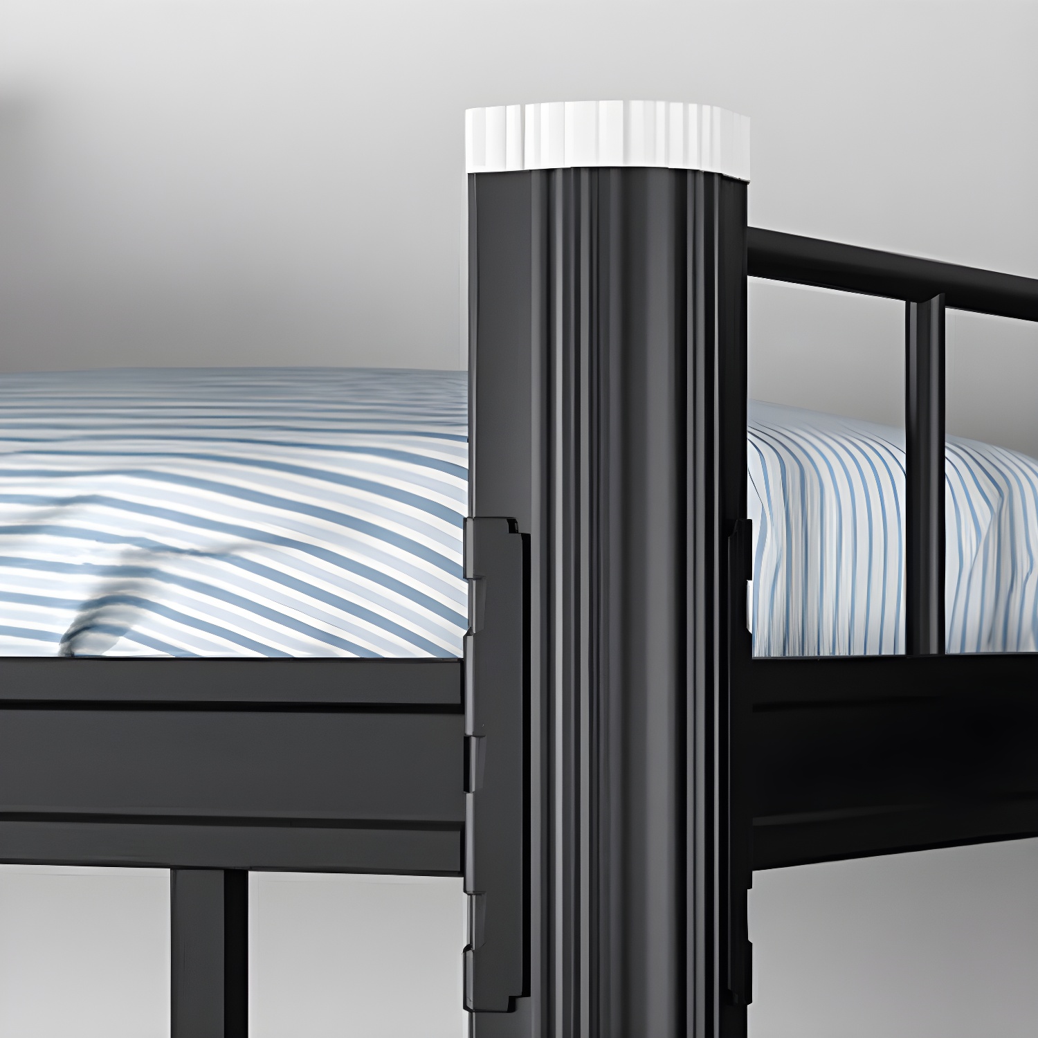 Contemporary Iron Bunk Bed with Metal Legs and Open-Frame 70.87" High - image 8