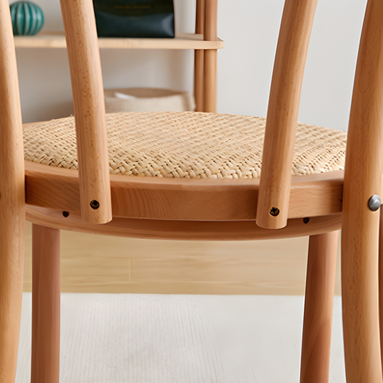 Modern Open Back Side Chair with Beech Wood Legs for Kitchen & Dining - Non-Upholstered - image 22