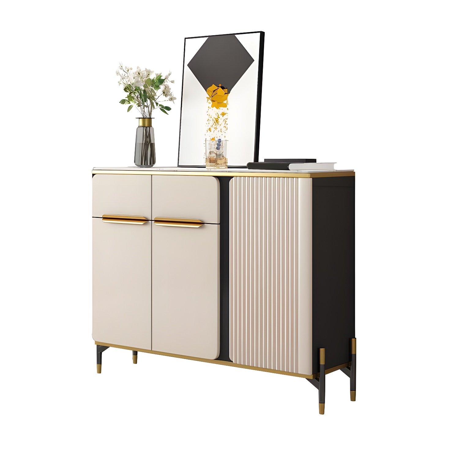 Modernism Sideboard 2 Drawers Server Cabinet with Storage for Dining Room - image 5