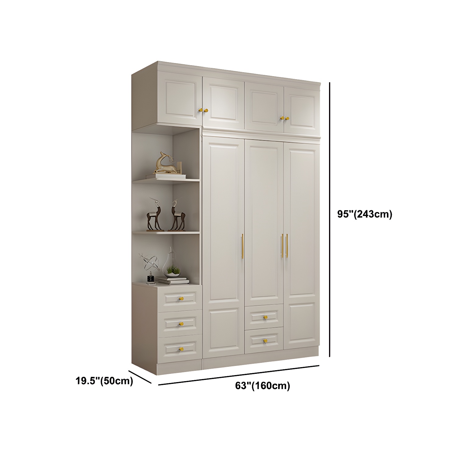 Modern Style Wooden Wardrobe White Colour Soft Close Drawer Wardrobe Closet - image 26