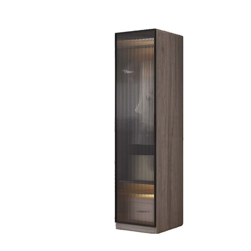 Trendy Vitreous Unfixed Wardrobe Armoire with Soft Close Door, Interior Shelves, Clothing Rod, and Articulated Mechanism